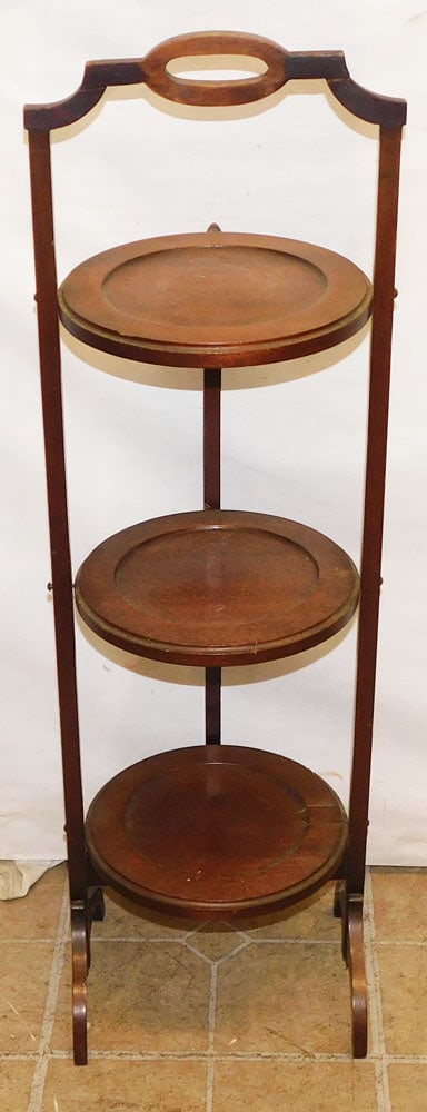 Antique Mahogany Folding Muffin Stand (1 of 6)