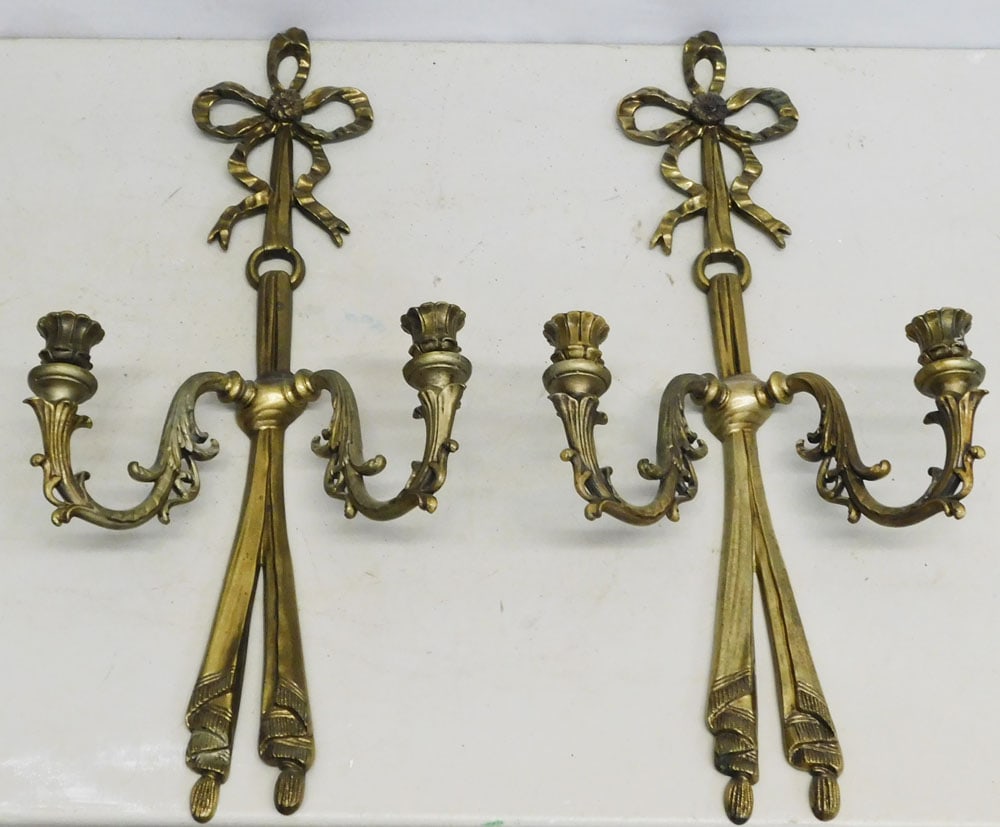 Pair of Gilded Metal Sconces (1 of 6)