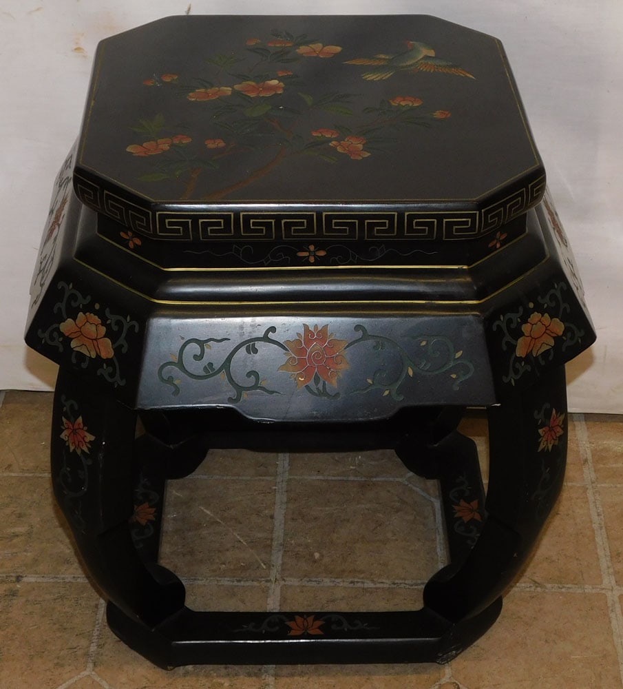 Black Lacquered Oriental Plant Stand (1 of 4)