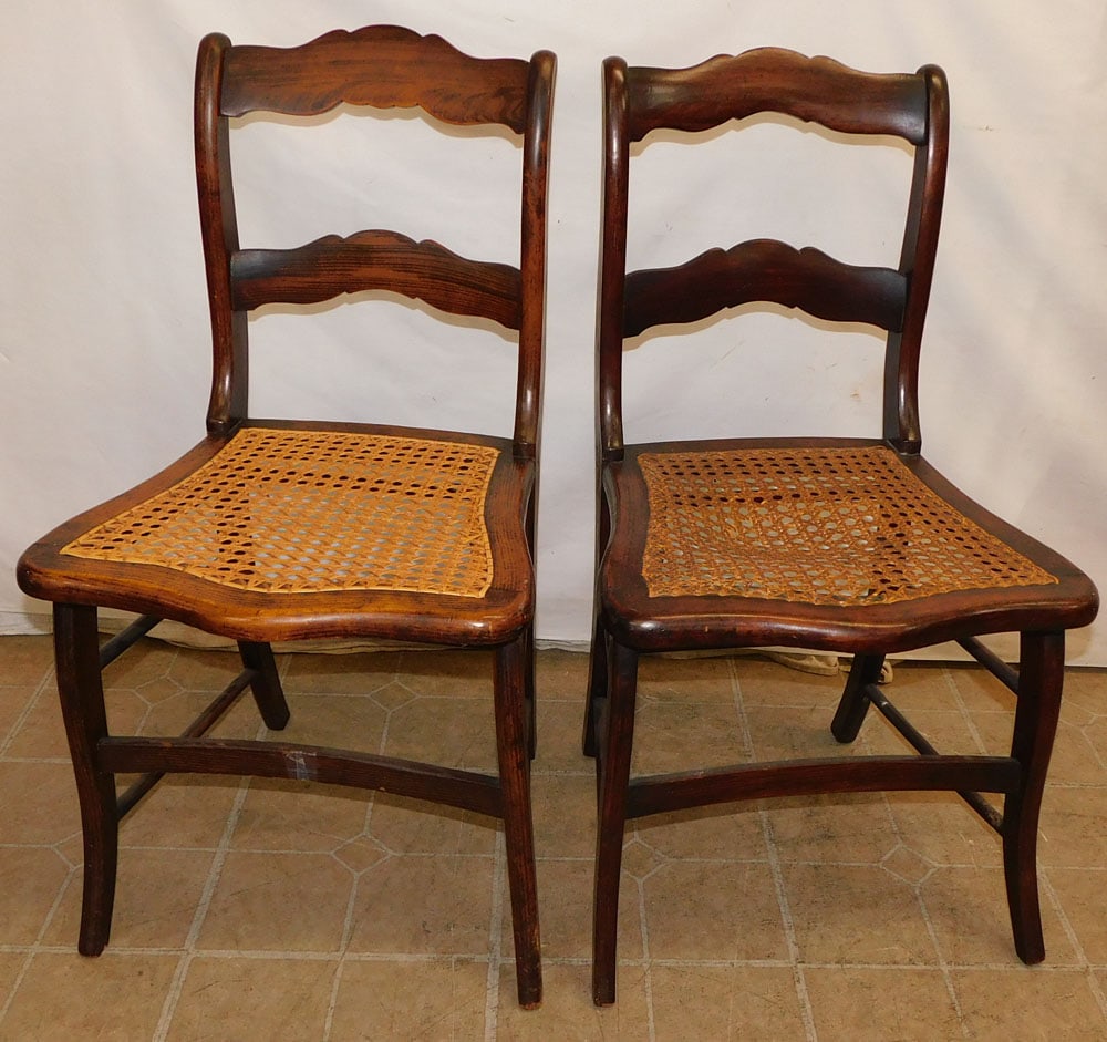 Pair of Victorian Side Chairs with Cane Seats (1 of 3)