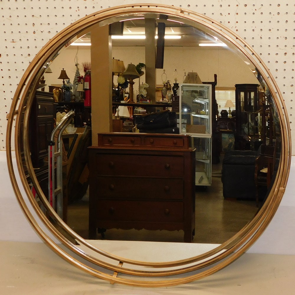 Painted Metal Frame Round Mirror (1 of 3)