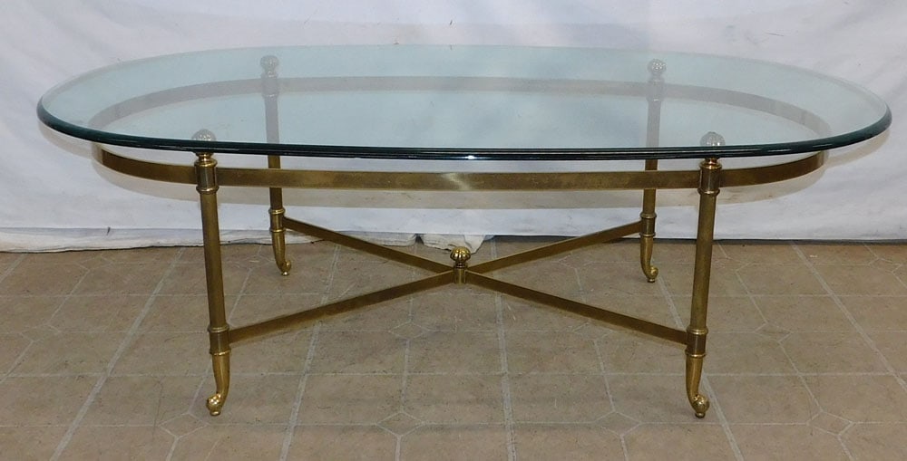 Brass & Glass Top Table by Labarge (1 of 2)