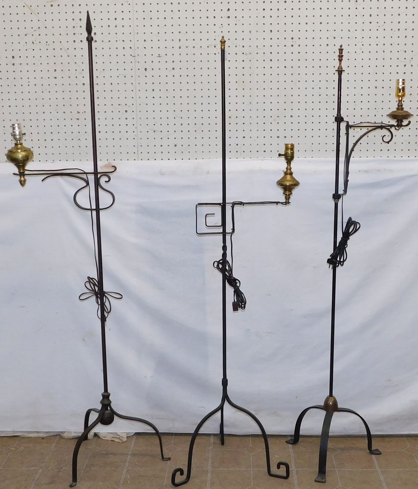 3 Brass & Iron Floor Lamps (1 of 5)