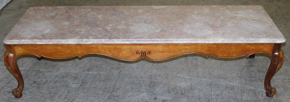 Cherry French Style Marble Top Coffee Table (1 of 3)