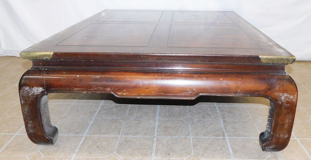 Elmwood & Brass Bound Oriental Coffee Table (1 of 3)