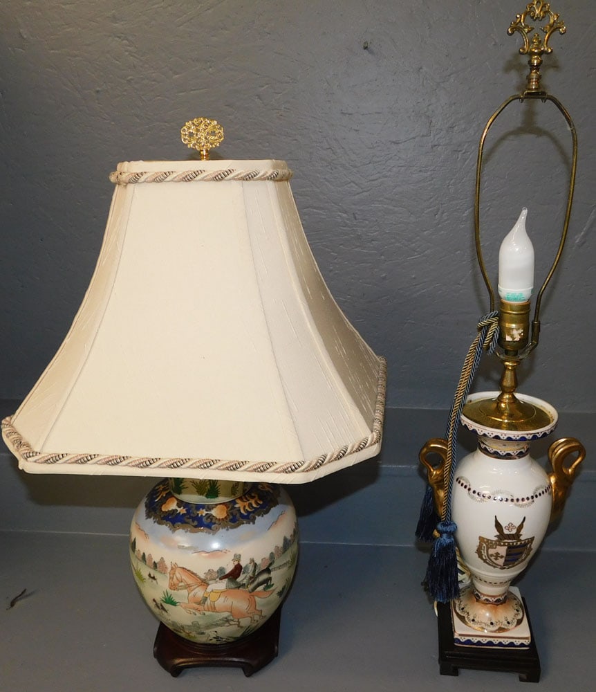 Oriental Porcelain Ginger Jar Lamp & Porcelain Urn Lamp (1 of 5)