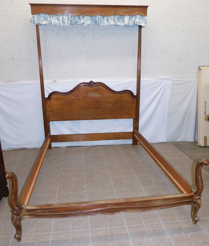 Cherry French Half Tester Double Bed with Rails (1 of 3)