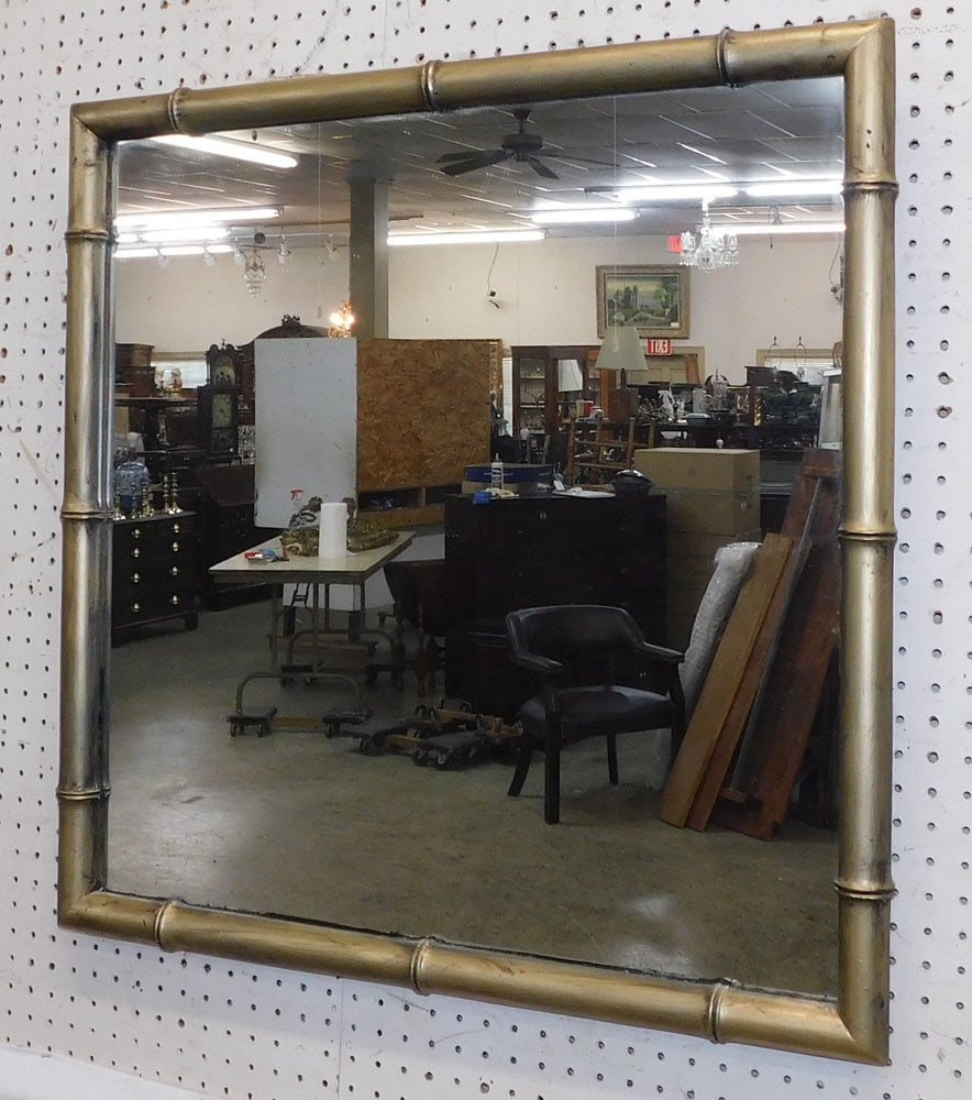 Painted Faux Bamboo Framed Mirror (1 of 3)