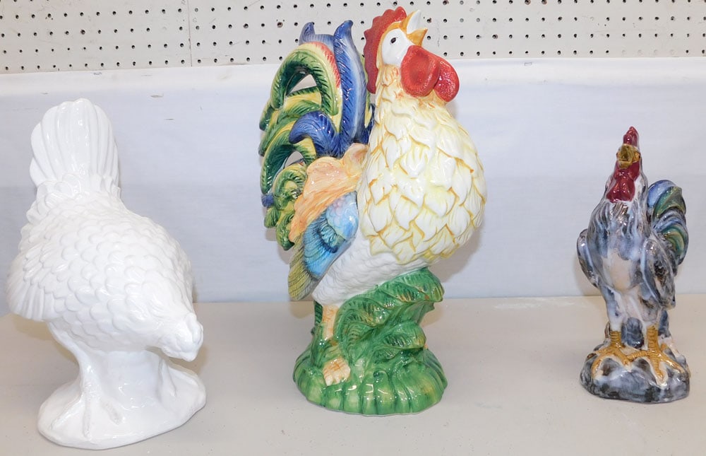 3 Ceramic Chickens (1 of 3)