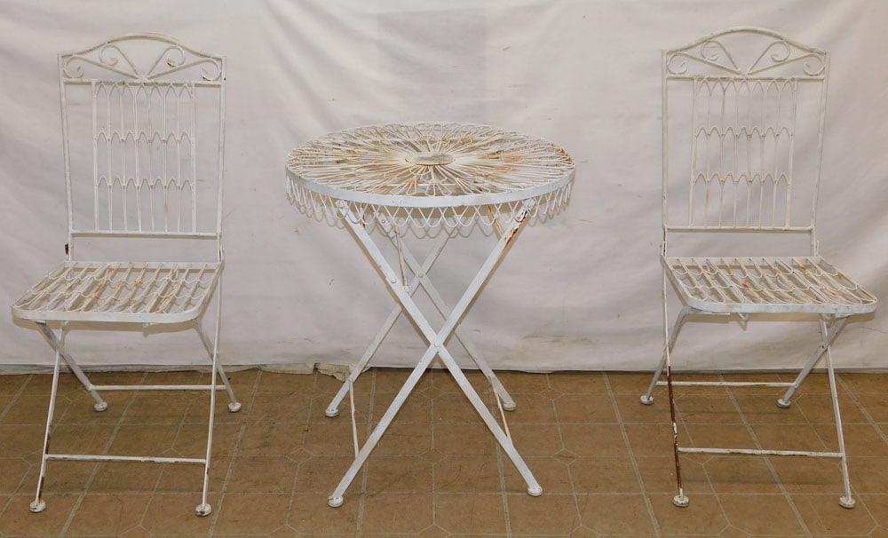 Painted Metal Folding Table & 2 Chairs (1 of 13)