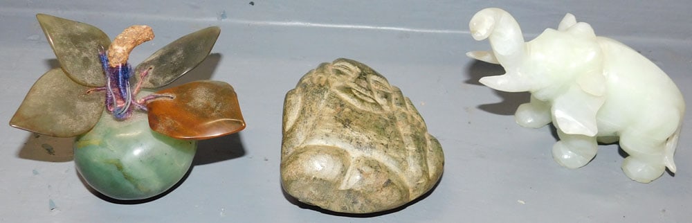 Three Oriental Stone Carved Items (1 of 3)