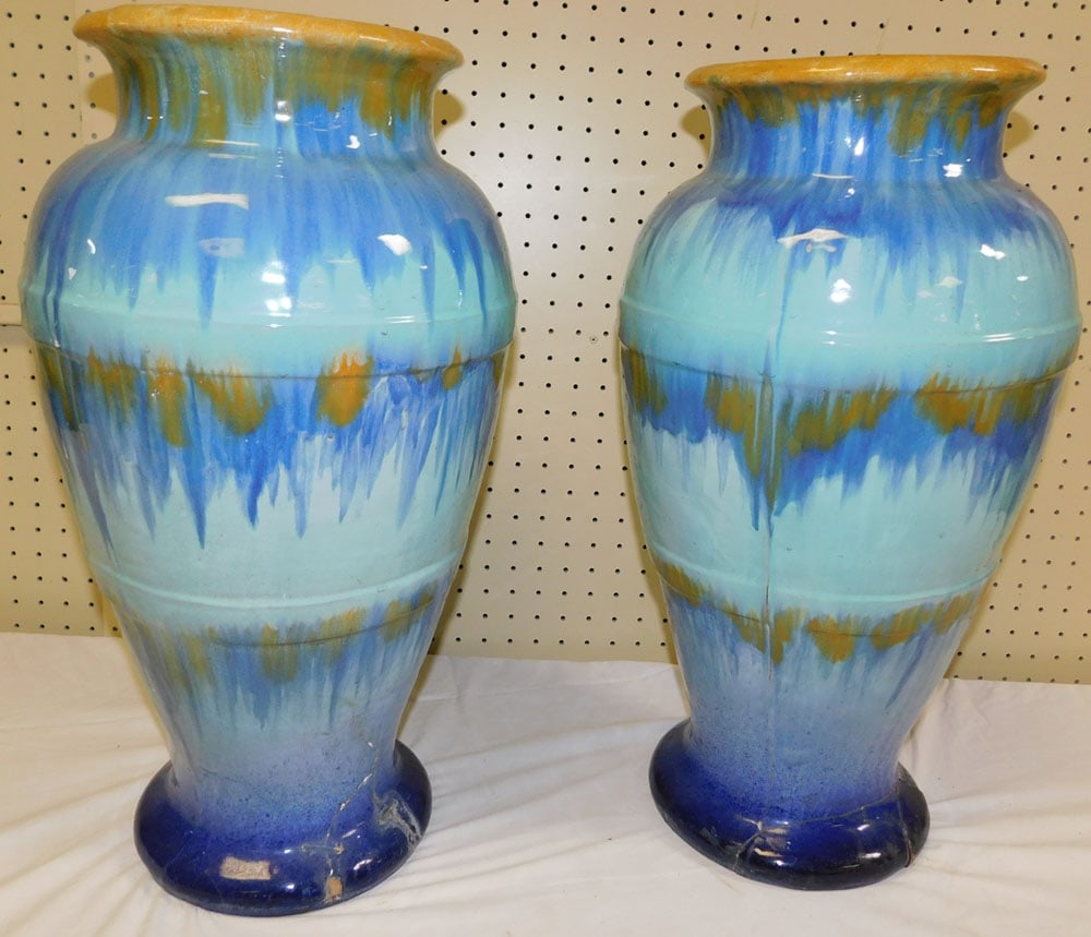 Pair Pottery Vases ( With Restorations) (1 of 3)