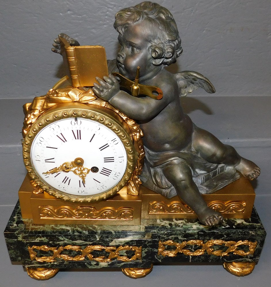 Antique Metal & Marble French Clock (1 of 4)