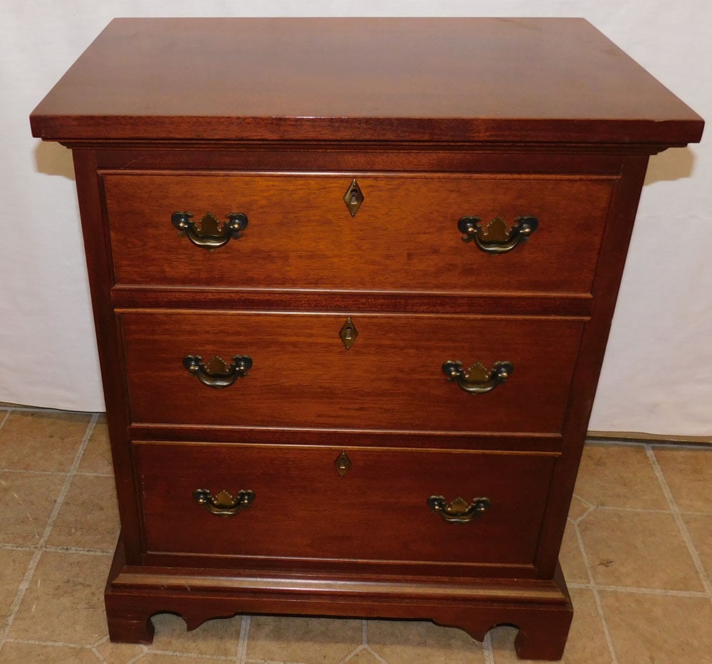 Mahogany Three Drawer Night Stand By Craftique (1 of 6)