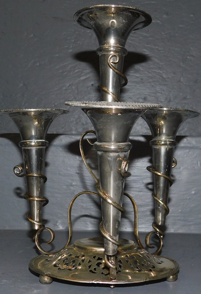 Silver Plate Four Arm Epergne (1 of 3)