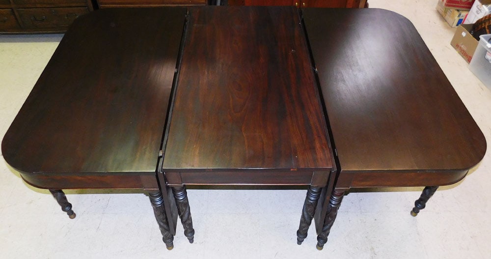 19th C Acanthus Leaf Carved  Mahogany Three Part Dining Table (1 of 5)