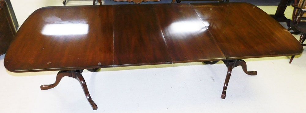 Mahogany Two Pedestal Dining Table With Two Leaves By Kittinger (1 of 8)