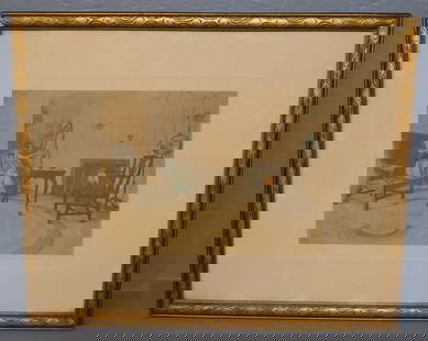 Large Signed Wallace Nutting Framed Interior Print Entitled "Harmony": Large Signed Wallace Nutting Framed Interior Print Entitled "Harmony". 24" x 20" ALL DESCRIPTIONS AND ANY CONDITION STATEMENT GIVEN BY LANGSTON AUCTION GALLERY ARE STRICTLY OPINIONS AND LANGSTON'S SHA