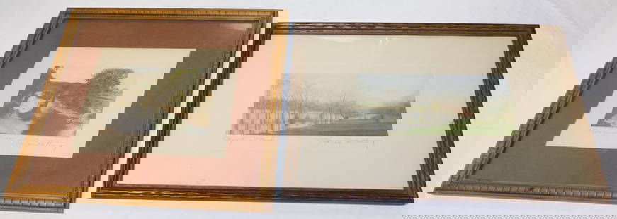 Two Signed Wallace Nutting Prints Entitled "Under Any Bridge" & "May River Banks": Two Signed Wallace Nutting Prints Entitled "Under Any Bridge" & "May River Banks". Up to 17 1/4" x 11 1/2" ALL DESCRIPTIONS AND ANY CONDITION STATEMENT GIVEN BY LANGSTON AUCTION GALLERY ARE STRICTLY O