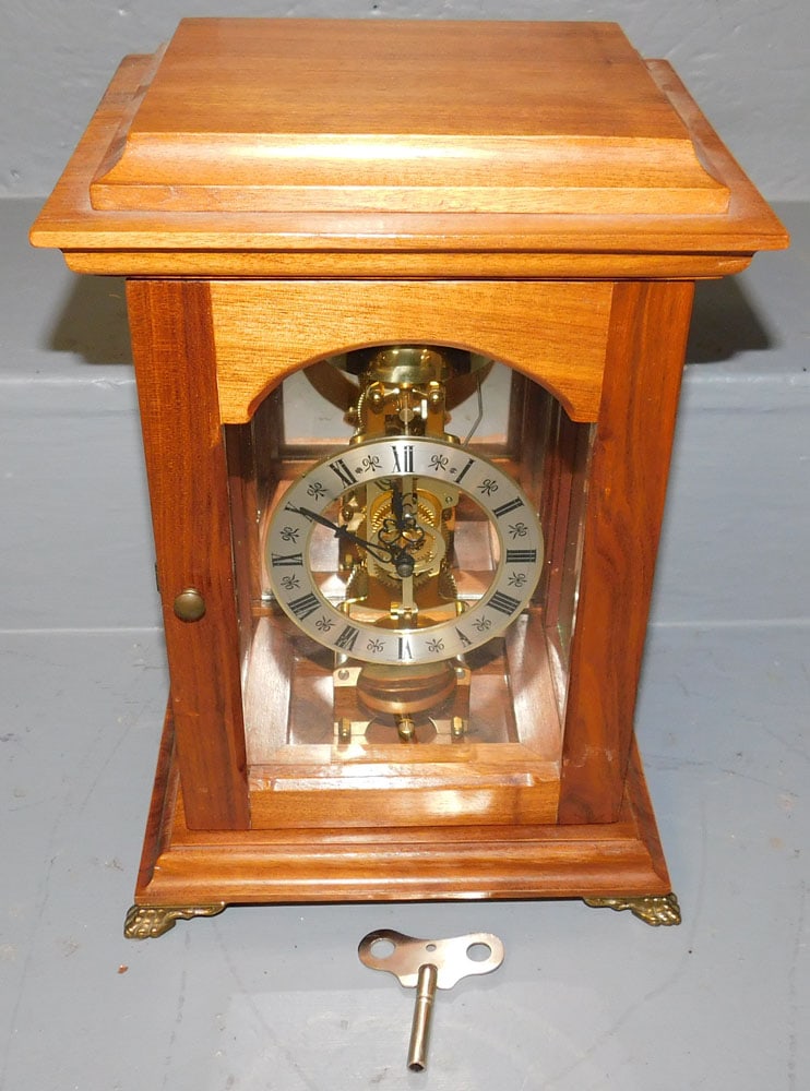 Walnut Brass Shelf Clock (1 of 4)