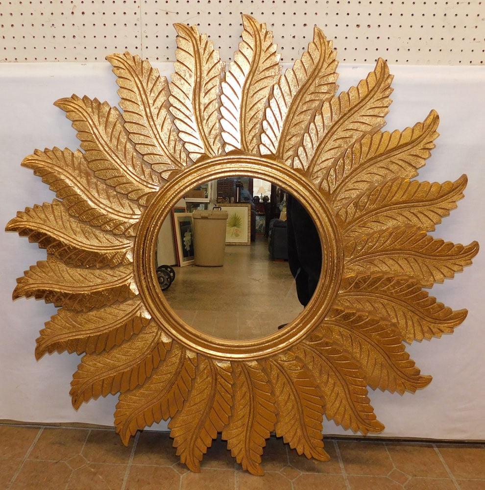 Gilt Sunburst Framed Mirror (1 of 2)