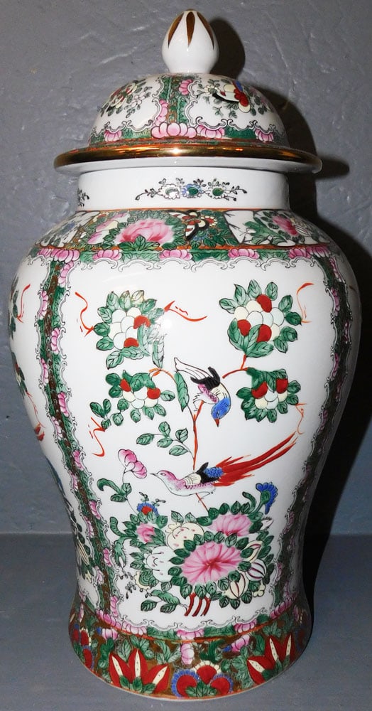 Oriental Porcelain Covered Urn (1 of 4)