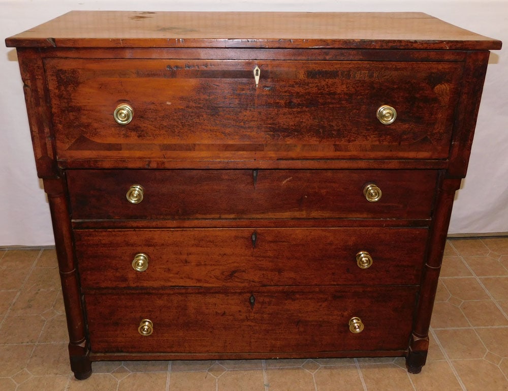 19th C Cherry Four Drawer Chest (1 of 8)