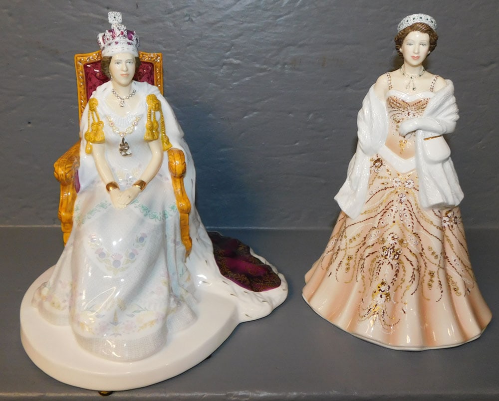 Lot 2 Porcelain Figures By Royal Doulton, (Queen Elizabeth) (1 of 4)