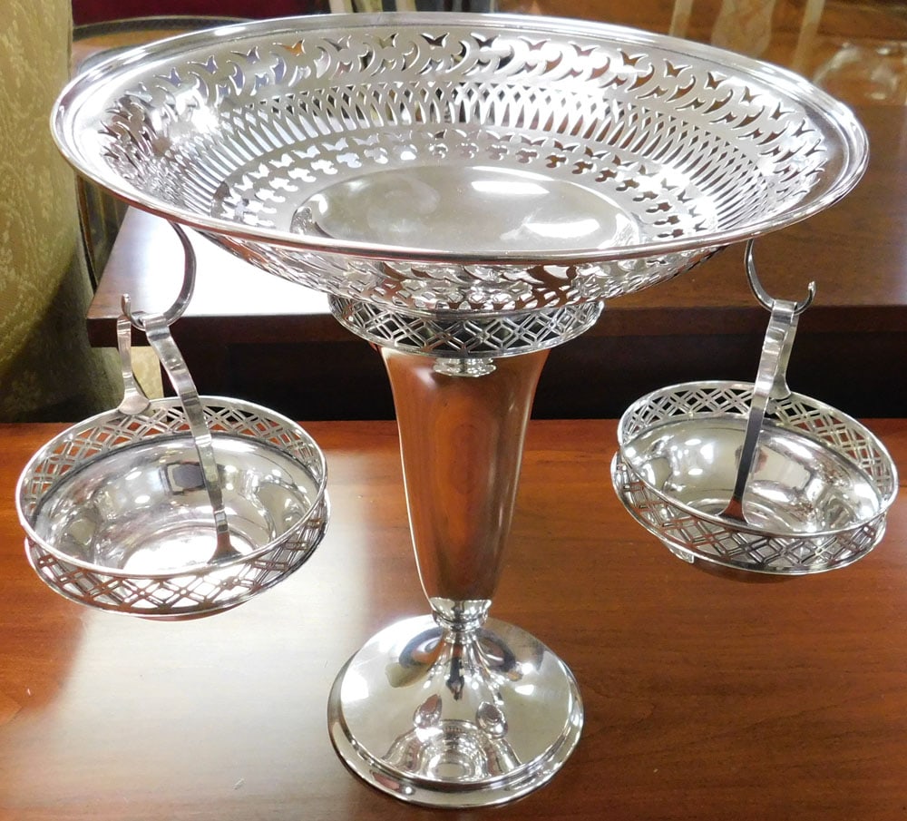 Silver Plate Open Work Epergne (1 of 5)