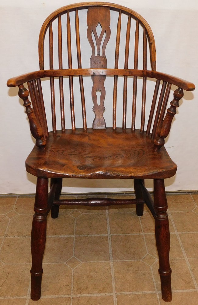 19th Century Elm Wood Windsor Arm Chair (1 of 3)