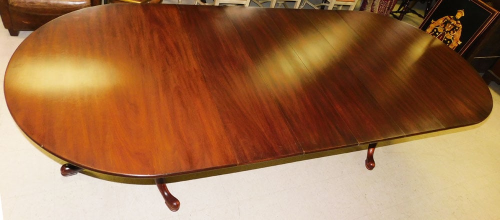Mahogany Two Pedestal Dining Table With Two Leaves By Henkel Harris (1 of 6)