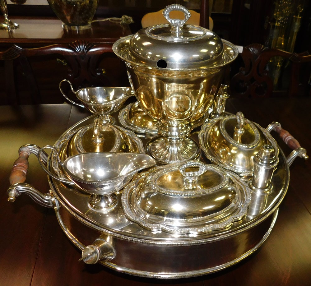 Silver Plate Lazy Susan Warming Service (1 of 7)