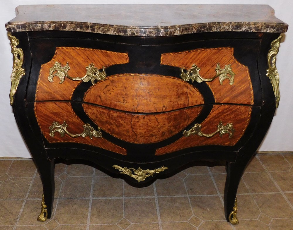 French Marble Top Two Drawer Commode (1 of 6)