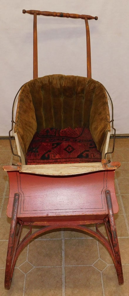 Antique Painted Wood Snow Sled (1 of 5)