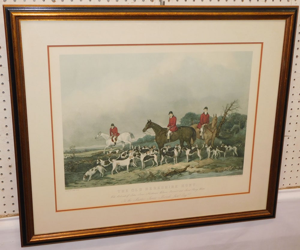 Framed Fox Hunt Engraving Entitled 'The Old Berkshire Hunt' (1 of 4)