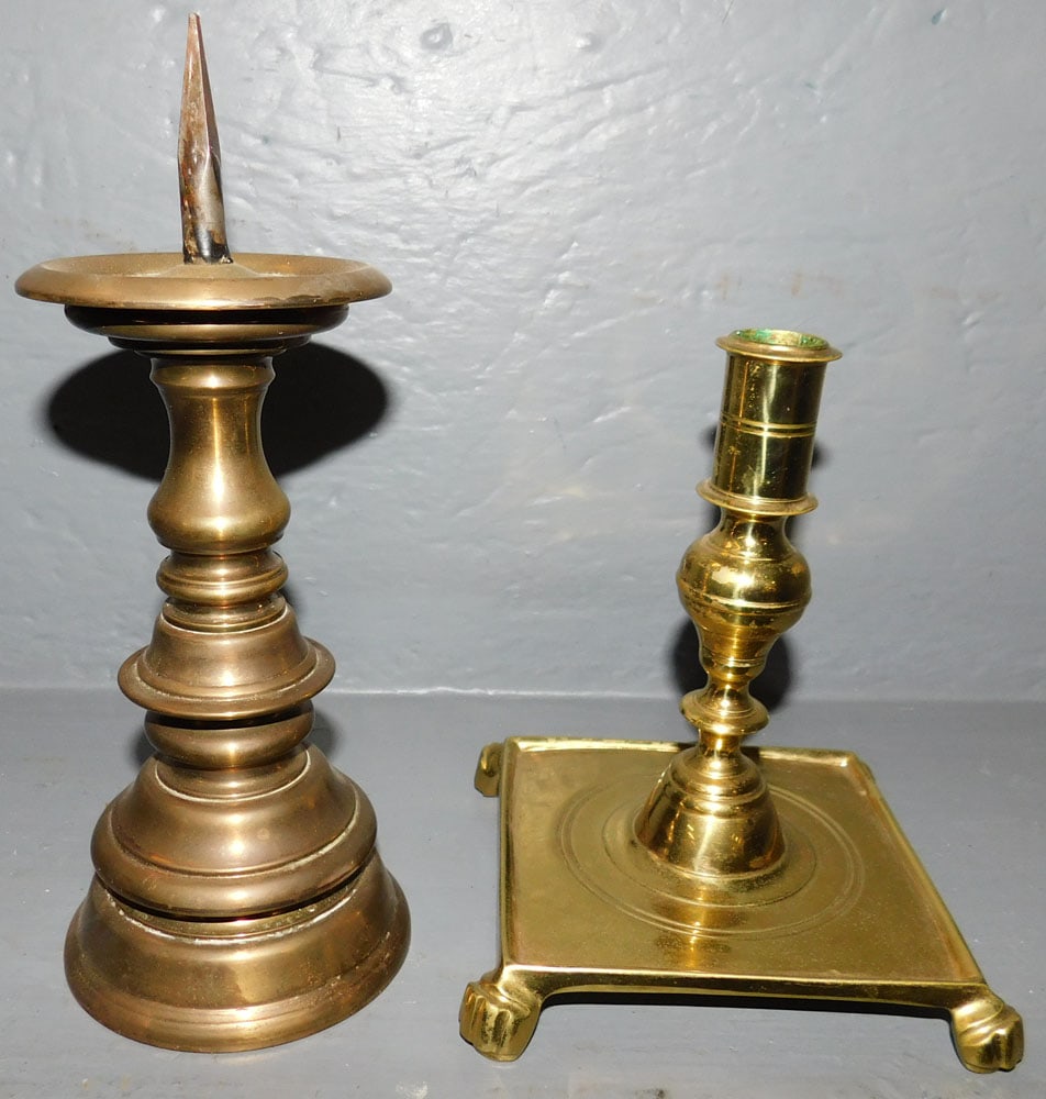 Virginia Metalcrafters Brass Candlestick & Baldwin Brass Candlestick (1 of 4)