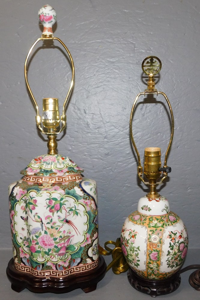 Two Oriental Porcelain Jar Lamps (1 of 3)