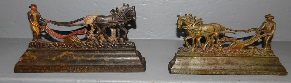 Cast Brass Plowing Door Stop & Cast Iron Plowing Door Stop (1 of 5)