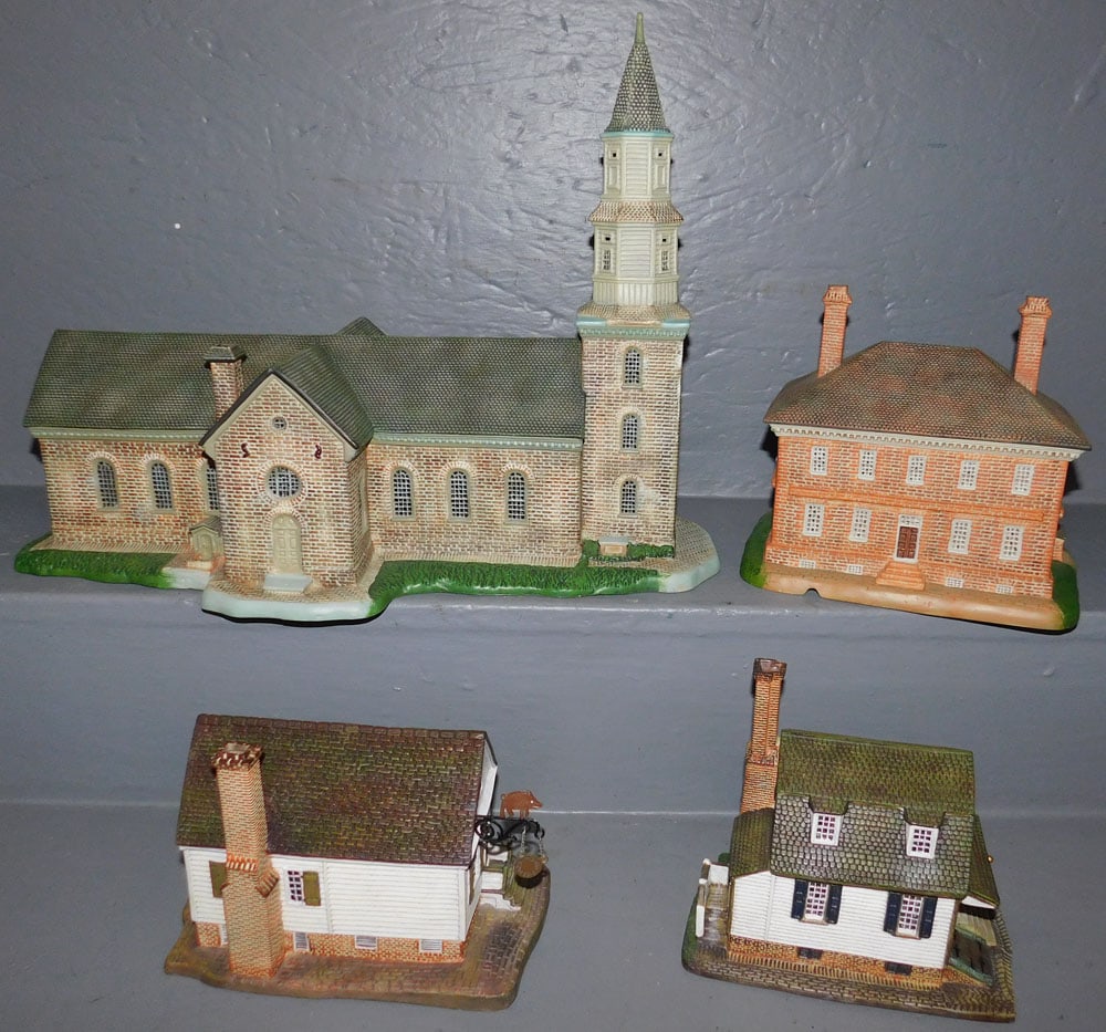 Lot Four Porcelain "Williamsburg" Lang & Wise Village Houses (1 of 8)