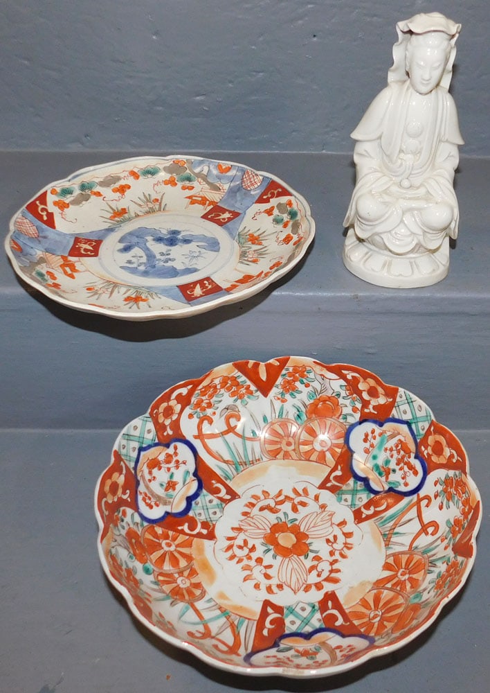 19th C Oriental Porcelain Bowls & Figure (1 of 6)