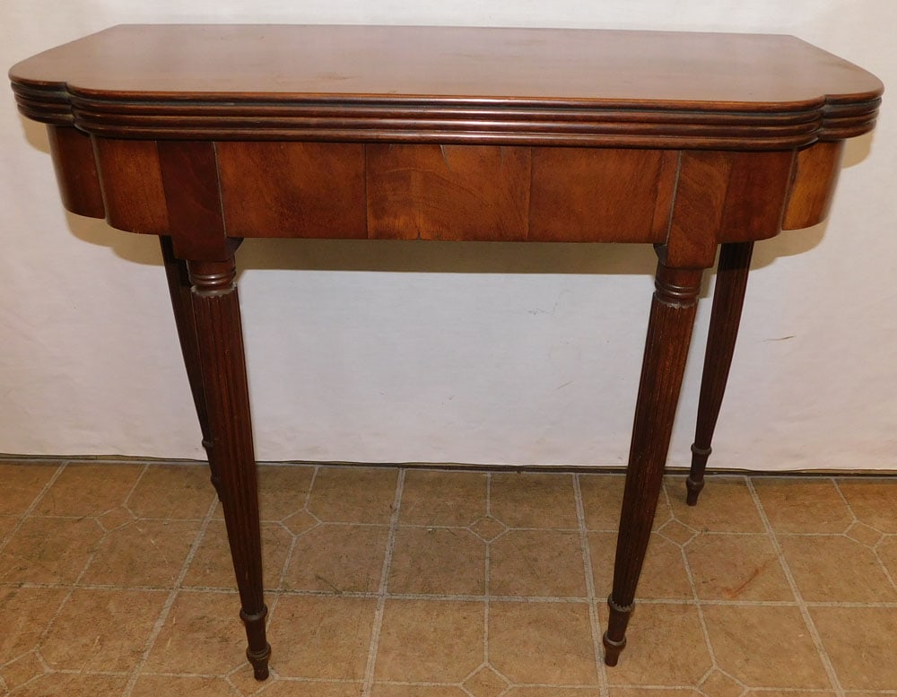 Antique Mahogany Fold Over Top Game Table (1 of 5)