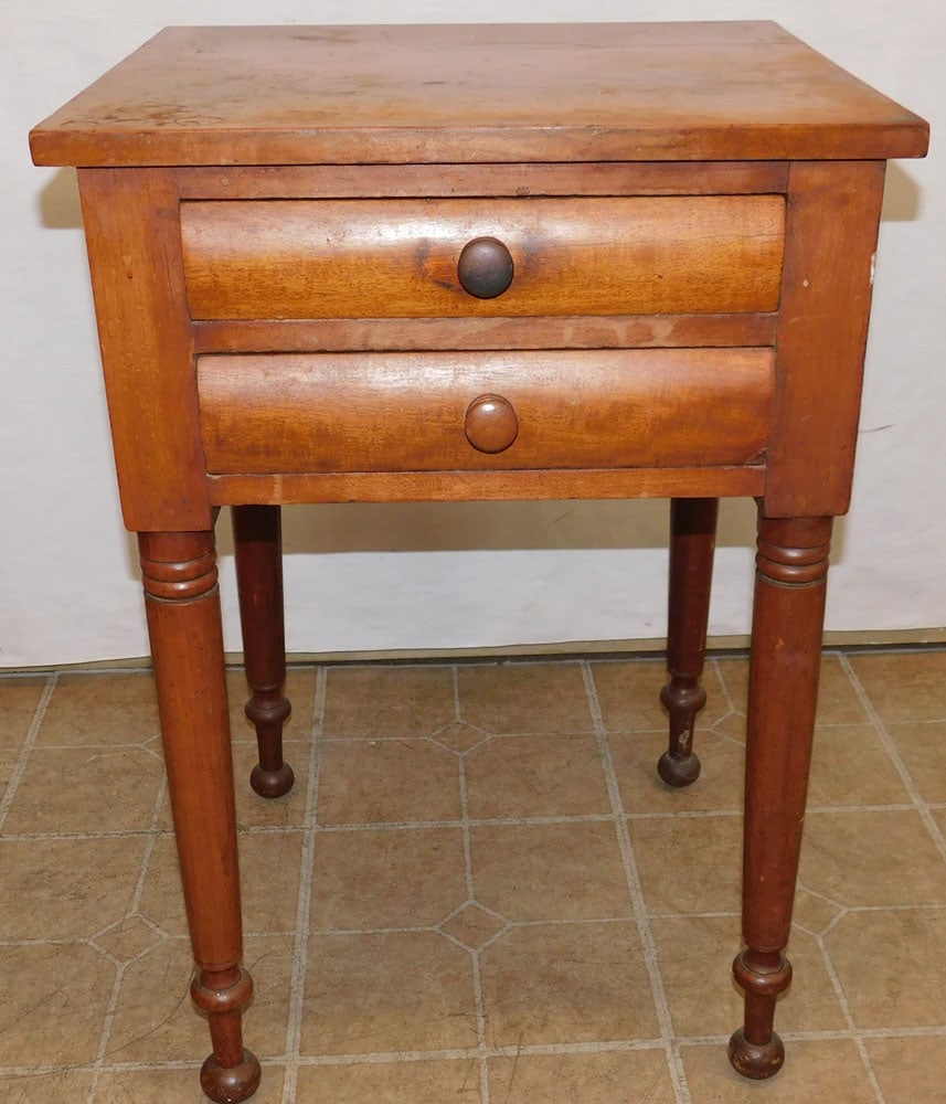 19th C Cherry Two Drawer Stand (1 of 4)