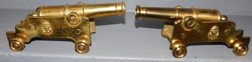 Pair Virginia Metalcrafters Brass Cannons (1 of 4)