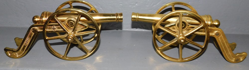 Pair Virginia Metalcrafters Brass Cannons (1 of 4)