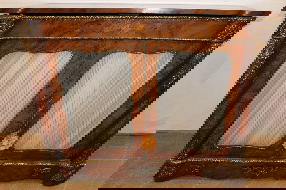 19th C French Empire Walnut Inlay Server (1 of 8)