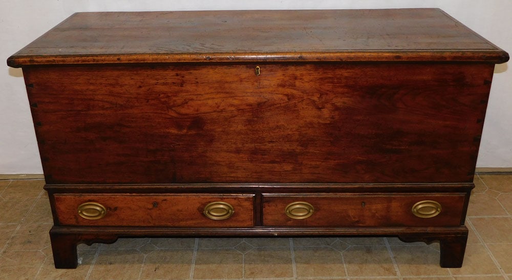 19th C Walnut Dovetail Blanket Chest With Two Drawers (1 of 8)