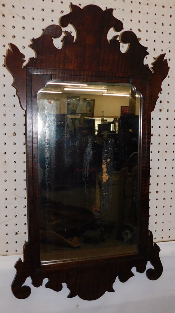 Tiger Maple Framed  Chippendale Style  Mirror (1 of 4)