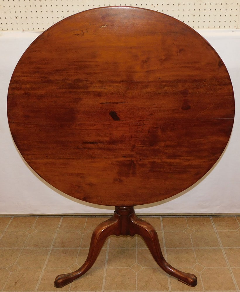 19th C Walnut Queen Ann Tilt Top Tea Table (1 of 3)