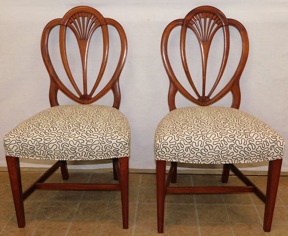 Pair Mahogany Shield Back Side Chairs (1 of 5)