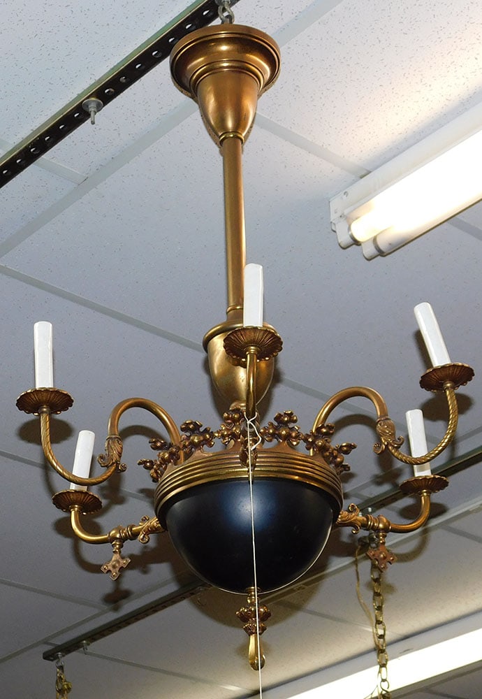 French Empire Brass Chandelier (1 of 2)